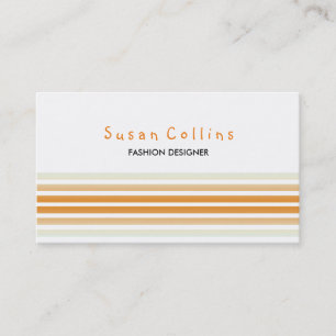 Striped Clean Fashion Orange Simple Business Card