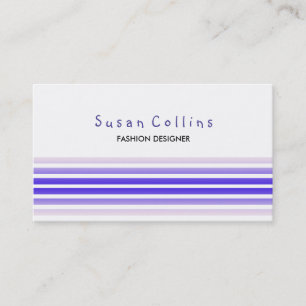 Striped Clean Fashion Slate Blue Simple Business Card