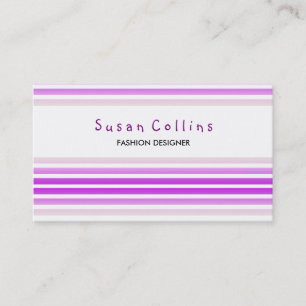 Striped Clean Fashion Violet Simple Lines Business Card