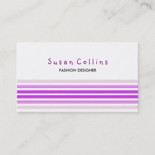 Striped Clean Fashion Voilet Simple Business Card