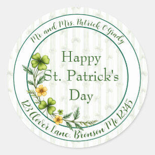 Striped Clovers Envelope Seal