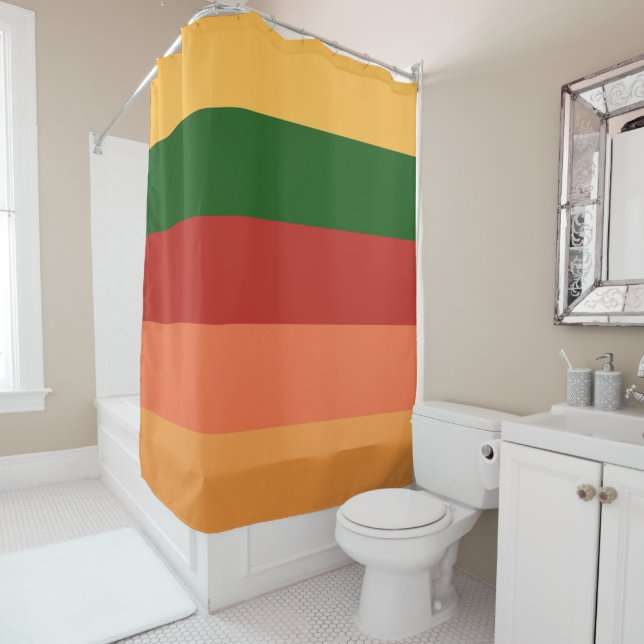 Striped Colours of Autumn Shower Curtain (In Situ)