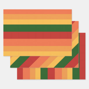 Striped Colours of Autumn  Wrapping Paper Sheets
