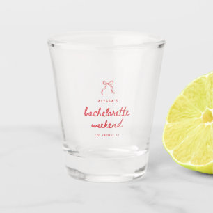 Striped Coquette Bow Bachelorette Weekend Shot Glass