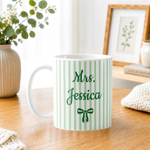 Striped Coquette Custom Teacher Appreciation Gifts Coffee Mug