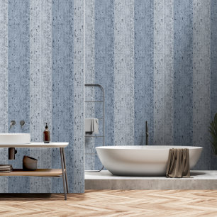 Striped Crackle Texture Blue and Blue Grey Wallpaper