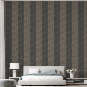 Striped Crackle Texture Taupe and Brown Wallpaper