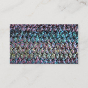 Striped crocheted knitted wool business card