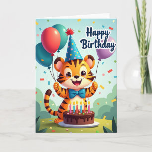 Striped Cub Birthday Card