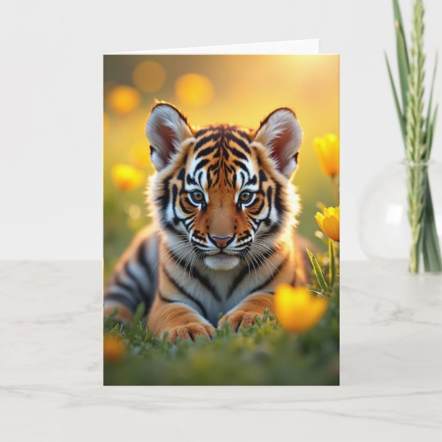 Striped Cub Fathers Day Card (Front)