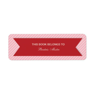 Striped Customisable Bookplates Labels