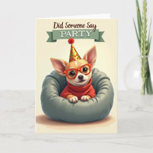 Striped Cute Dog Card