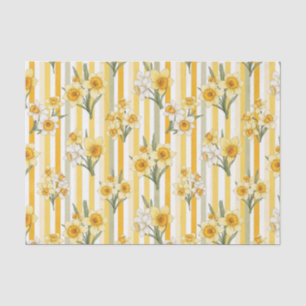 Striped Daffodil Floral Pattern (1) Tissue Paper