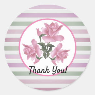 Striped delicate pattern classic round sticker