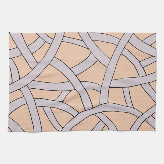 Striped design Pink Purple Tea Towel (Horizontal)