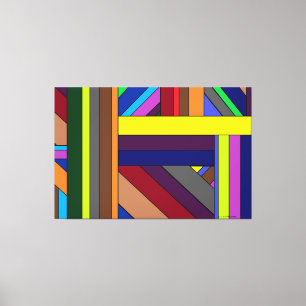 Striped Design, Sepia, Stretched Canvas Print