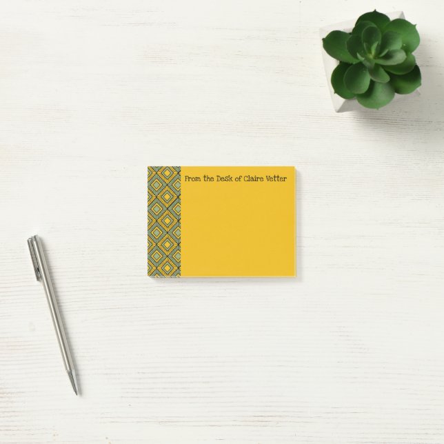 Striped Diamonds - Green  Post-it Notes (Office)