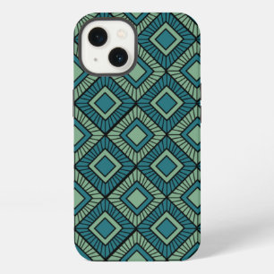 Striped Diamonds - Teal iPhone 13 Case