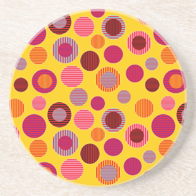 Striped Dots Coaster (Front)