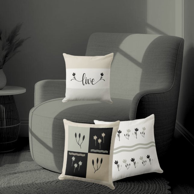 Striped Earth Tones "Live" Decorative Throw Pillow (Creator Uploaded)