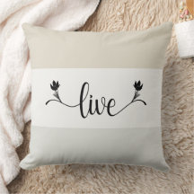 Striped Earth Tones "Live" Decorative Throw Pillow