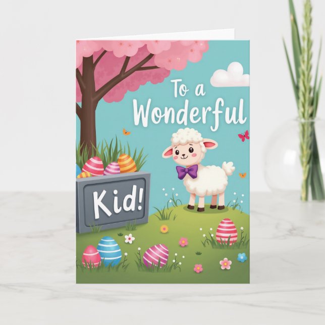 Striped Easter Egg Spring Card (Front)
