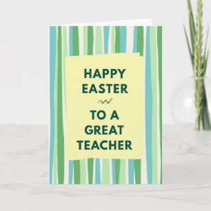 Striped Easter Teacher Card