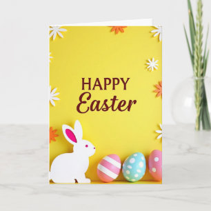 Striped Egg Happy Easter Card