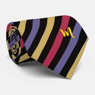 Striped Elegance: Personalised Initials Neck Tie