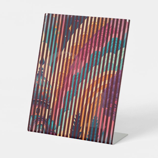 Striped Fairytale Pedestal Display – Customisable Sign (Front)