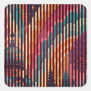 Striped Fantasy Dome Stickers – Customisable