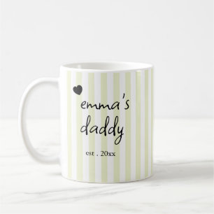 Striped Father's Day Coffee Mug Dad Est