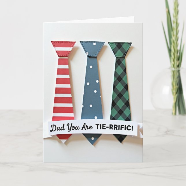 Striped Fathers Day Necktie Card (Front)