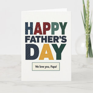 Striped Fathers Day Type Card