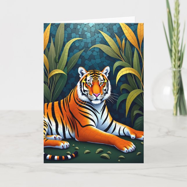 Striped Feline Jungle Card (Front)