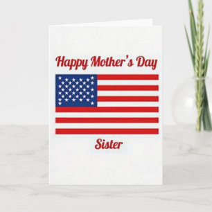Striped Flag Mothers Day Card