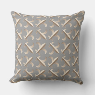 Striped fleur de lis pattern cushion