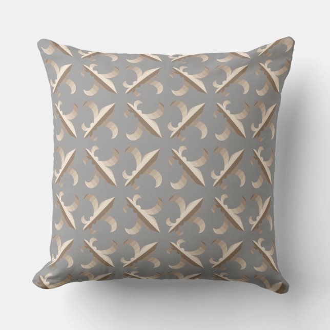 Striped fleur de lis pattern cushion (Front)