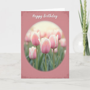 Striped Floral Birthday Card
