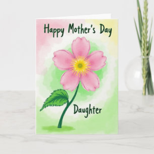 Striped Floral Daughter Day Card