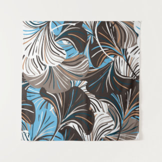 Striped Flowers and Leaves: Vintage Floral. Tapestry