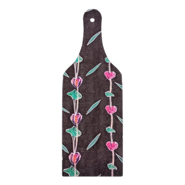 Striped flowers cutting board (Front)