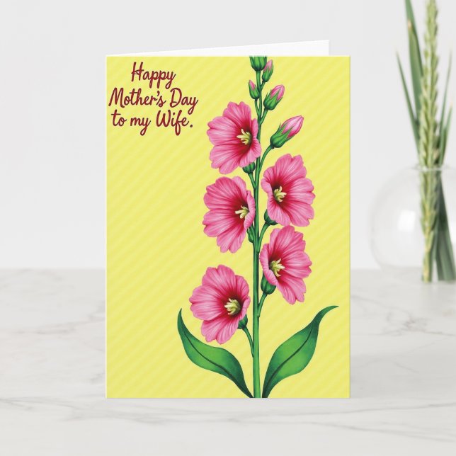 Striped Fuchsia Floral Card (Front)
