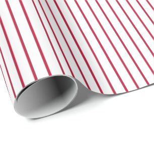 Striped Gift Wrapping Paper-Red-White 06 Paper