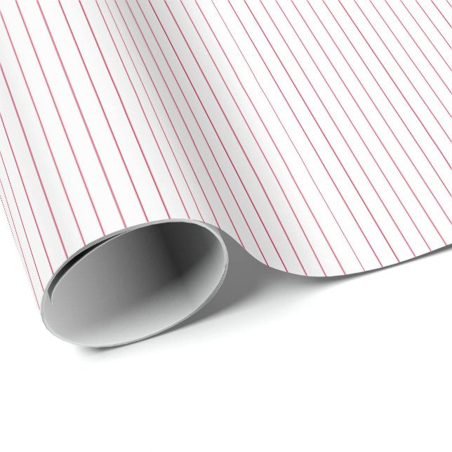 Striped Gift Wrapping Paper-Red-White 09 Wrapping Paper (Roll Corner)