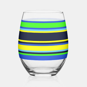 Striped Glass – Blue, Lime, & Yellow