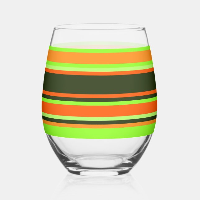 Striped Glass – Lime, Orange, & Tangerine (Front)