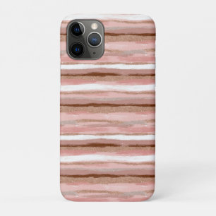 Striped Gold Glitter Pink Case-Mate iPhone Case