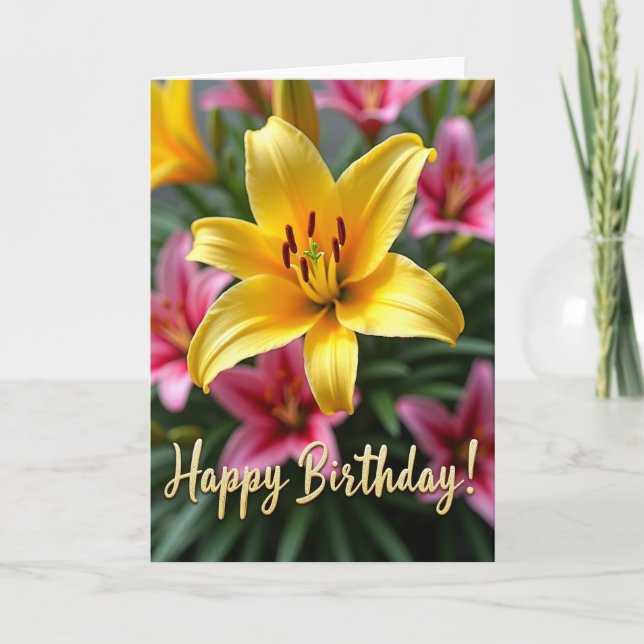 Striped Golden Flower Card (Front)
