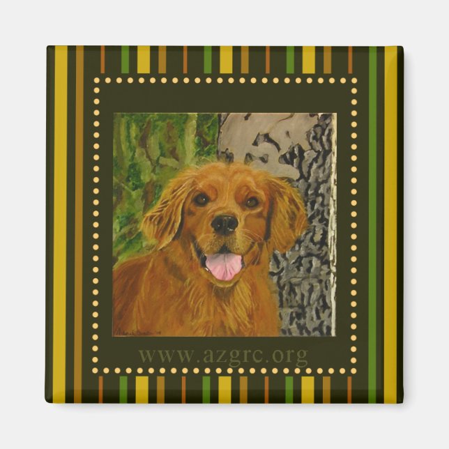 Striped Golden Retriever Magnet AZGRC (Front)